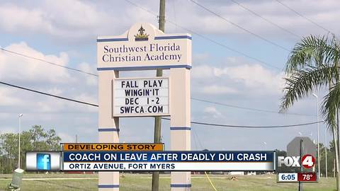 Coach on leave after deadly crash