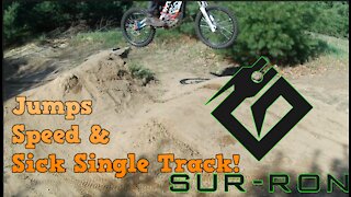 We found some amazing trails on our Sur Rons with jumps, obstacles and awesome single track!!!