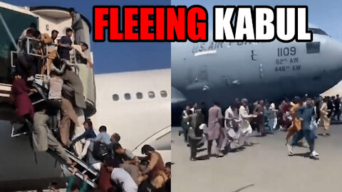 Afghanistan's CLING to Planes in Attempt to Flee Kabul Airport