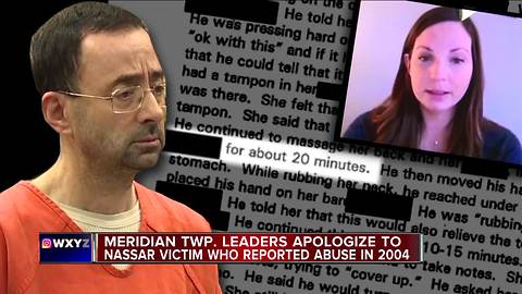 Meridian Township Police apologize to victim for being deceived by Nassar