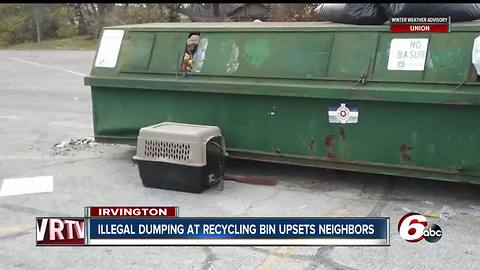 Irvington neighbors concerned that illegal dumping at recycling bin will keep property from being sold