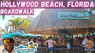 Walking The Hollywood Beach Boardwalk In Florida | Nick's Bar & Grill | Florida Beaches 🌴