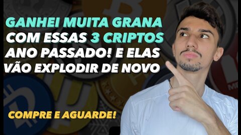 3 CRIPTOMOEDAS QUE VÃO EXPLODIR E TE DEIXAR RICO! (DINHEIRO FÁCIL)