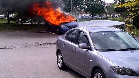 TAXI VAN ON FIRE! Crazy.