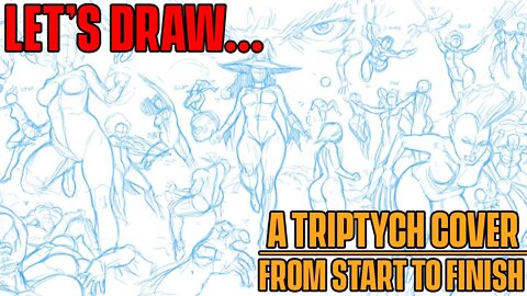 LET'S DRAW... A TRIPTYCH COVER w/ SHADEDRAWS! Stage 1: Blue lines