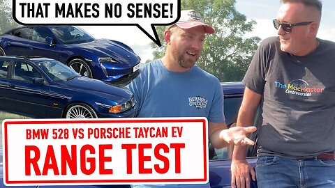 EV vs PETROL Range Test - MacMaster vs Geoff - BMW 528i vs Porsche Taycan - Range Anxiety Special