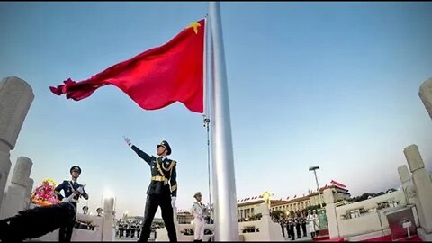 Celebrating 73rd founding anniversary of People's Republic of China, flag-raising ceremony