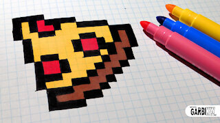 how to Draw Kawaii Pizza - Hello Pixel Art by Garbi KW