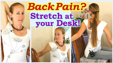 Easy Stretches For Back Pain & Neck & Shoulder Pain Relief Exercises, Stretching at home or office