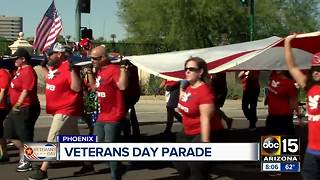 Crowds gathering for Veterans Day Parade in Phoenix