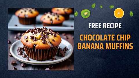 Free Chocolate Chip Banana Muffins Recipe 🍌🍫Free Ebooks +Healing Frequency🎵