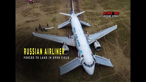 Russian airliner forced to land in open field