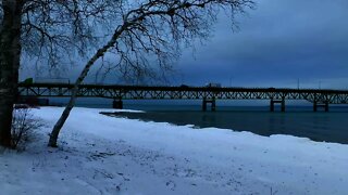 Mackinac Bridge in the winter