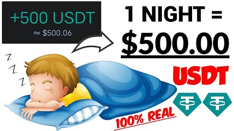 Earn $500 USDT While Sleeping 😴~ 1 Night = 500 USDT ~ new usdt earning site 2023