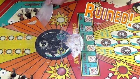 Removing Mylar From A Worn Playfield Is a BAD IDEA - 1978 Strikes And Spares Pinball Almost Ruined!