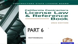2022 NEW California Contractors License Study Guide (Law & Business) Part 6