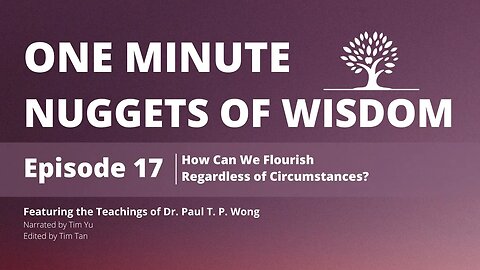 One Minute Nugget of Wisdom Episode 17 | Dr. Paul T. P. Wong