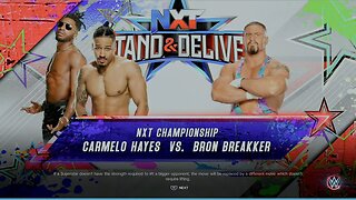 NXT Stand & Deliver 2023 Bron Breakker vs Carmelo Hayes w/ Trick Williams for the NXT Championship