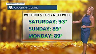 A few more near record days, then cooler air arrives