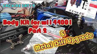 Retrofit Car Body Tail Shock Upgrade Parts Kit Wltoys Part 2 & Metal Diff - On EAT 14 -