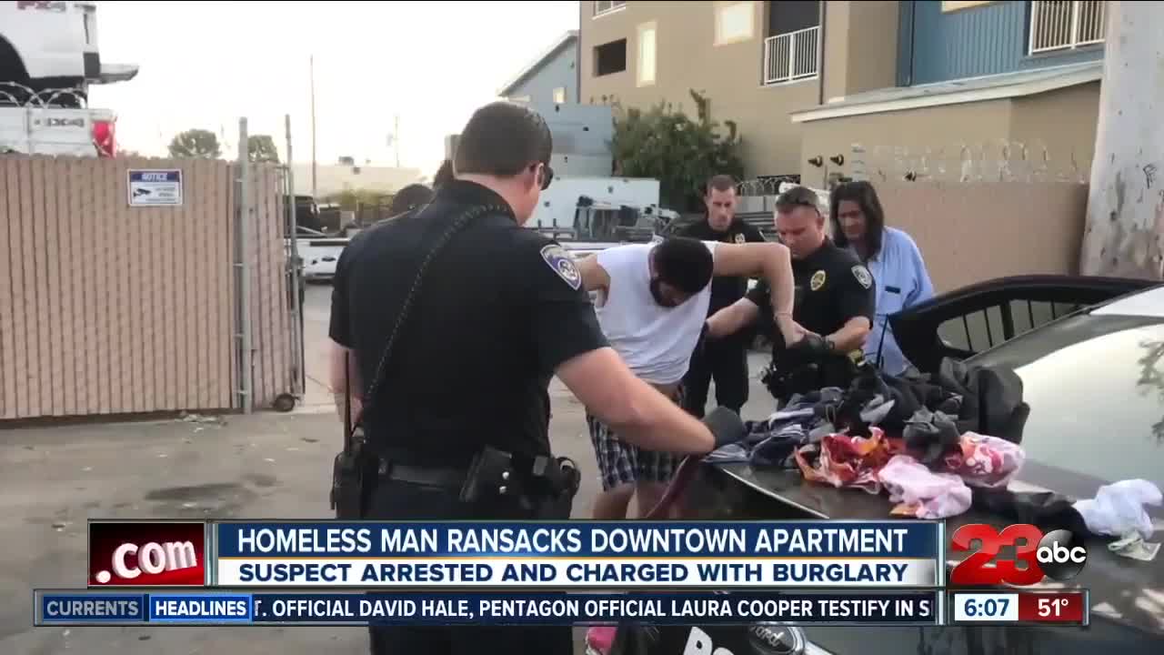 Bakersfield homeless man caught ransacking Downtown apartment by new tenant