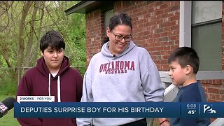 Tulsa County Sheriff Deputies Surprise Boy For His Birthday