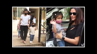 Soha Ali Khan & Neha Dhupia with Kids snapped in Bandra | SpotboyE