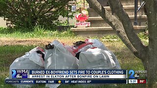 Burned ex-boyfriend sets fire to girlfriend's clothing