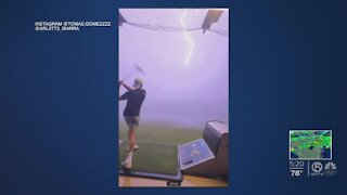 Golf ball hit by lightning