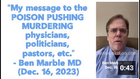 “My message to the POISON PUSHING MURDERING physicians, politicians, pastors, etc.”