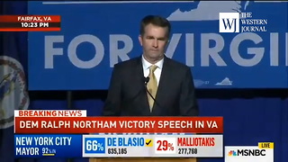 Virginia Gov.-Elect Had to be Escorted Off Stage in Middle of Victory Speech Clip