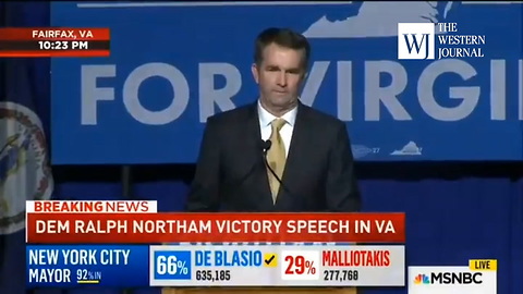 Virginia Gov.-Elect Had to be Escorted Off Stage in Middle of Victory Speech Clip
