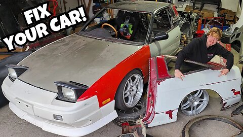 How to Replace a Quarter Panel pt1 - Project 240sx