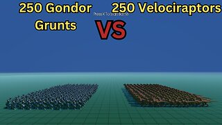 250 Gondor Grunts Versus 250 Velociraptors || Ultimate Epic Battle Simulator