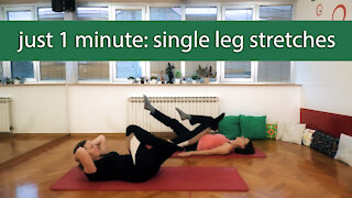 JUST 1 MINUTE: Single Leg Stretches - Simple Home Fitness Exercises
