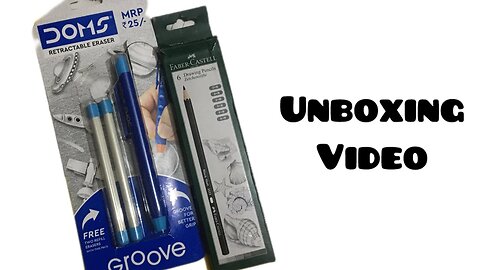 Unboxing drawing pencils and mechanical eraser