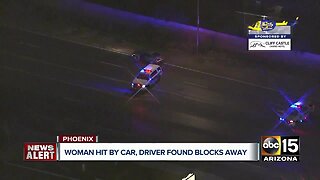 Woman hit by car, driver found blocks away