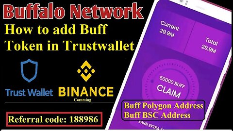 How To Add Buffalo token In Trust Wallet | How to withdraw Buff toke From Buffalo App To Trustwallet