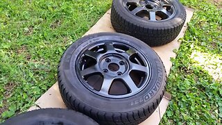 Handy Highman: Painting rims black for the cb7 1991 honda accord