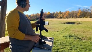 7 inch group at 300 yds on 7.5 inch Palmetto AR-15