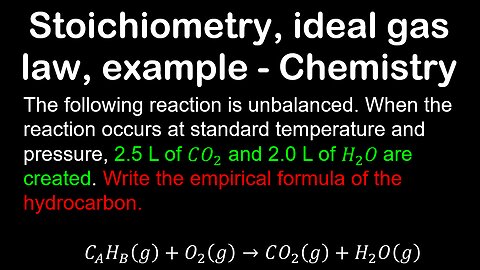 Stoichiometry, ideal gas law, example - Chemistry