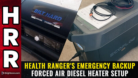 Health Ranger's emergency backup forced air DIESEL heater setup