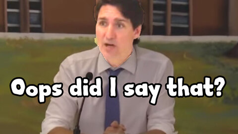 Trudeau Slips Up, says "Banning" Firearms lol before correcting himself