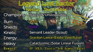 Destiny 2 Legend Lost Sector: Nessus - The Conflux on my Warlock 10-20-22