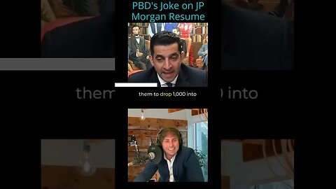PBD's Funny Joke on his JP Morgan Resume | Unique Selling Approach #shorts