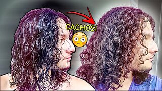 COMO CACHEAR CABELO ONDULADO MASCULINO😱| como fazer cachos em cabelo ondulado✅️