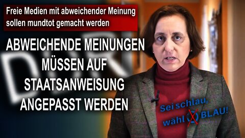 Freie Medien mit abweichender Meinung sollen mundtot gemacht werden, Beatrix von Storch AfD