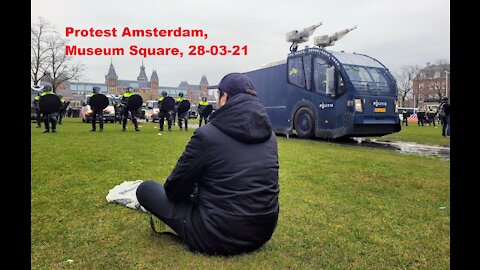 Compilation Anti-lockdown Protest Amsterdam Museum Square 28-03-21