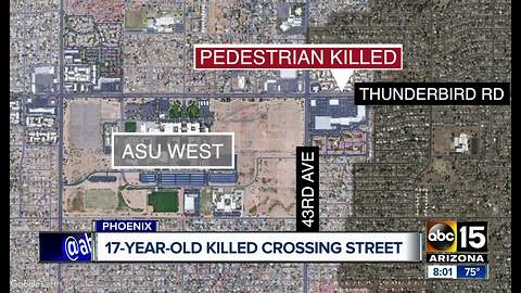 Teenager hit, killed by car in Phoenix
