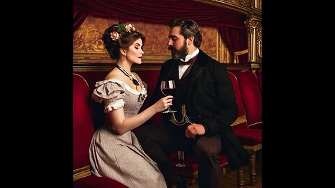 a man and a woman enjoying Pinot noir in a 1880’s theatre #1880’s #manandwoman #theatre #wonderapp